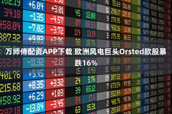 万师傅配资APP下载 欧洲风电巨头Orsted欧股暴跌16%